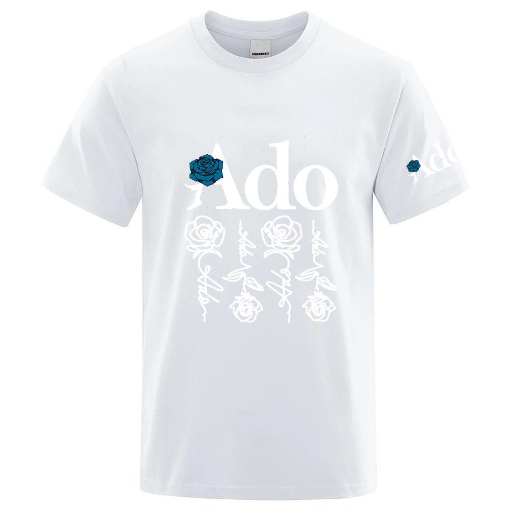 2026 Unisexs Ado World Tour Logo Print Summe Casual Solid Color Short Sleeve Tops OversizedONeck Pullover Street Unisexs TShirts