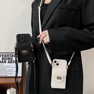 New Wallet Phone Case for Apple 16 Lock Card Holder for IPhone 17 Crossbody 15 Precision Hole Anti-fall Silicone