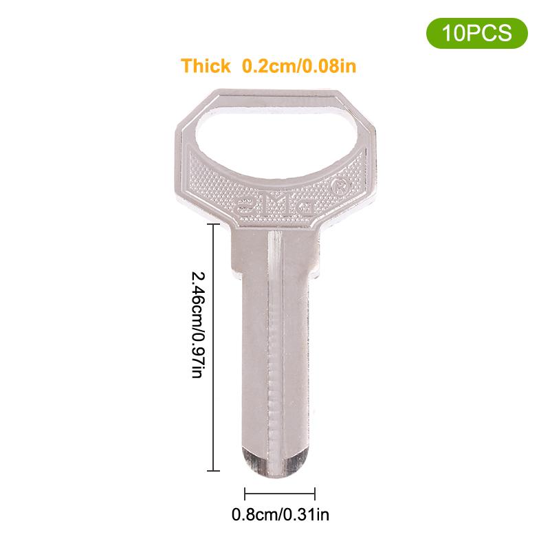 10Pcs Key Embryo Middle Slot Small Square Computer Punching Dms Key Blank Fingerprint Lock Password Lock Blank