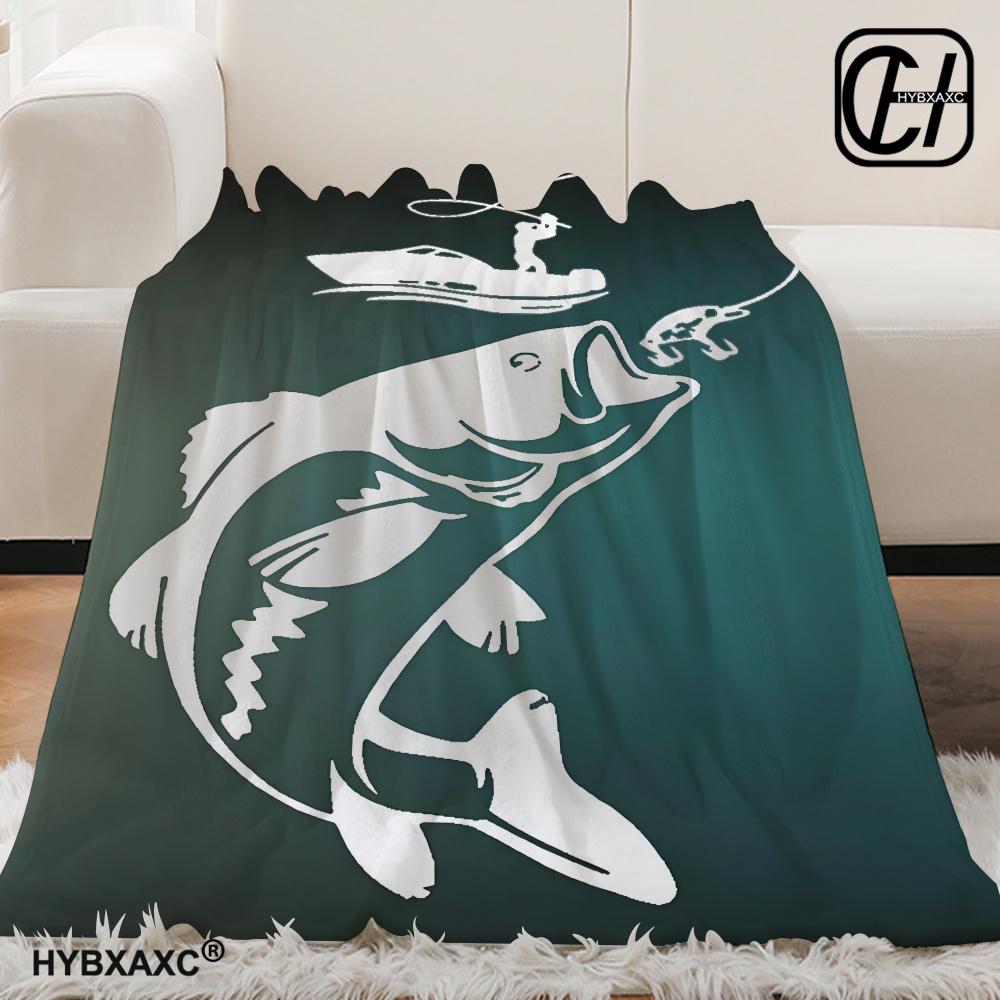 Nash Fishing Logo Decke Ästhetische Kunst Flanelldecke Tragbar Zuhause Reise Camping Sofa Picknick Verdickung Flanelldecke