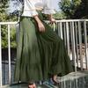 Casual Comfortable Wide Leg Pants Fashion Elastic Waist Pleated Cake Skirt Trouser Summer Folds Loose Solid Pants Pantalon 25736