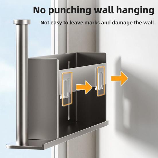 Roll Paper Holder Refrigerator Storage Rack Strong Load-bearing Easy To Install Multipurpose Self-Adhesive Under-Cabinet Organizer