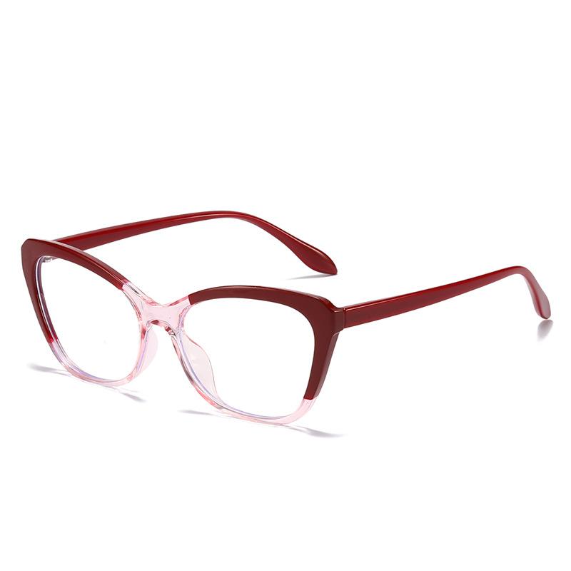 Tr90 Anti-Blue Cat Eye Flat Mirror Contrasting Colors Personalized Plain Simple Glasses Frame Glasses Frame