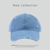 Washed Hole Baseball Cap Fashionable Versatile Retro Solid Color Embroidery Casual Simple Sunshade Cap