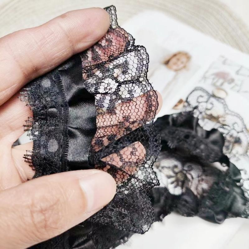 Double Pleated Crafts Lace DIY Children's Toy Doll Clothing Skirt Cuff Collar Sewing Materials Storage Basket Border Decoration