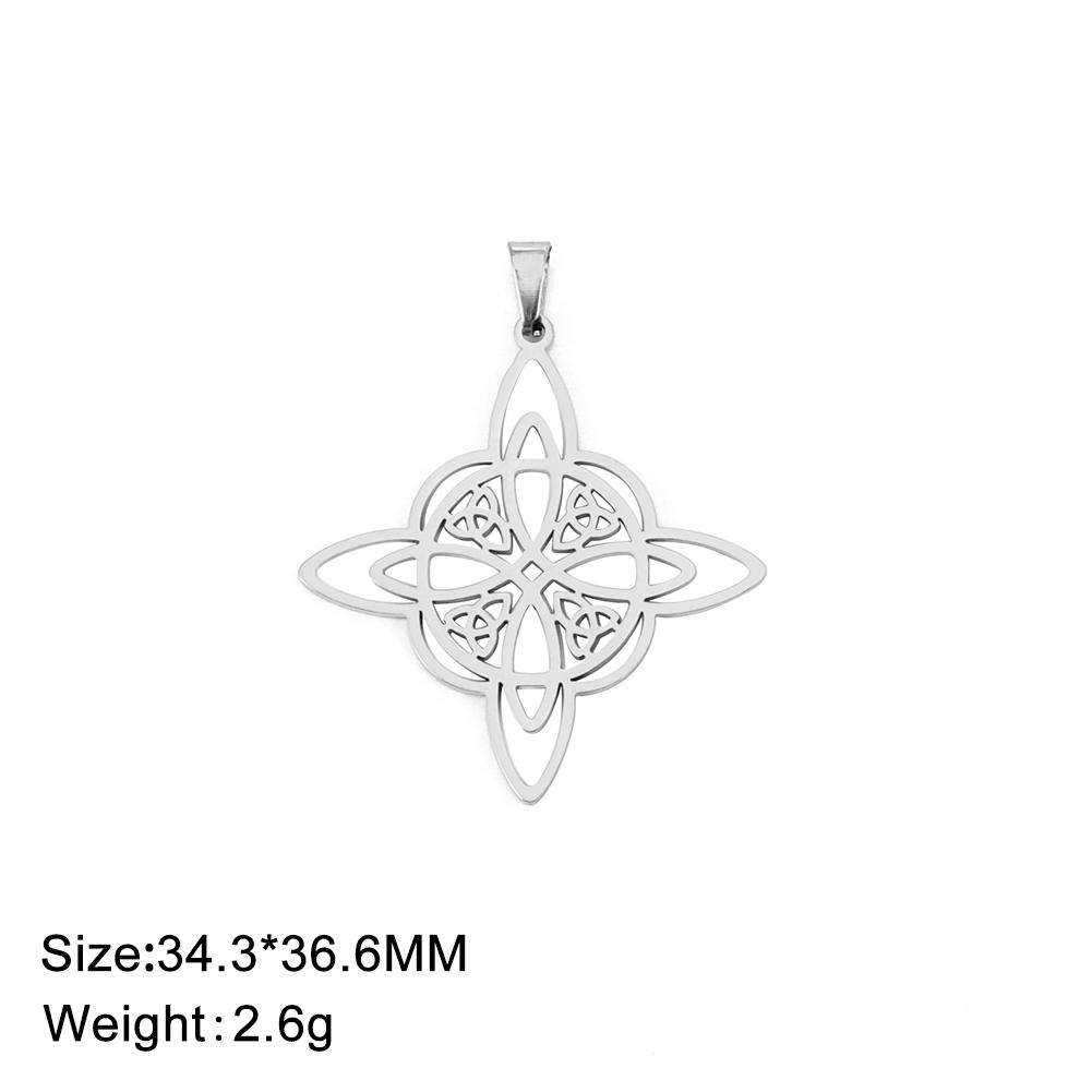 Witch Knot Pendant for Necklace Stainless Steel Celtic Knots Charms for Jewelry Making DIY Accessories Witchcraft Amulet Gifts