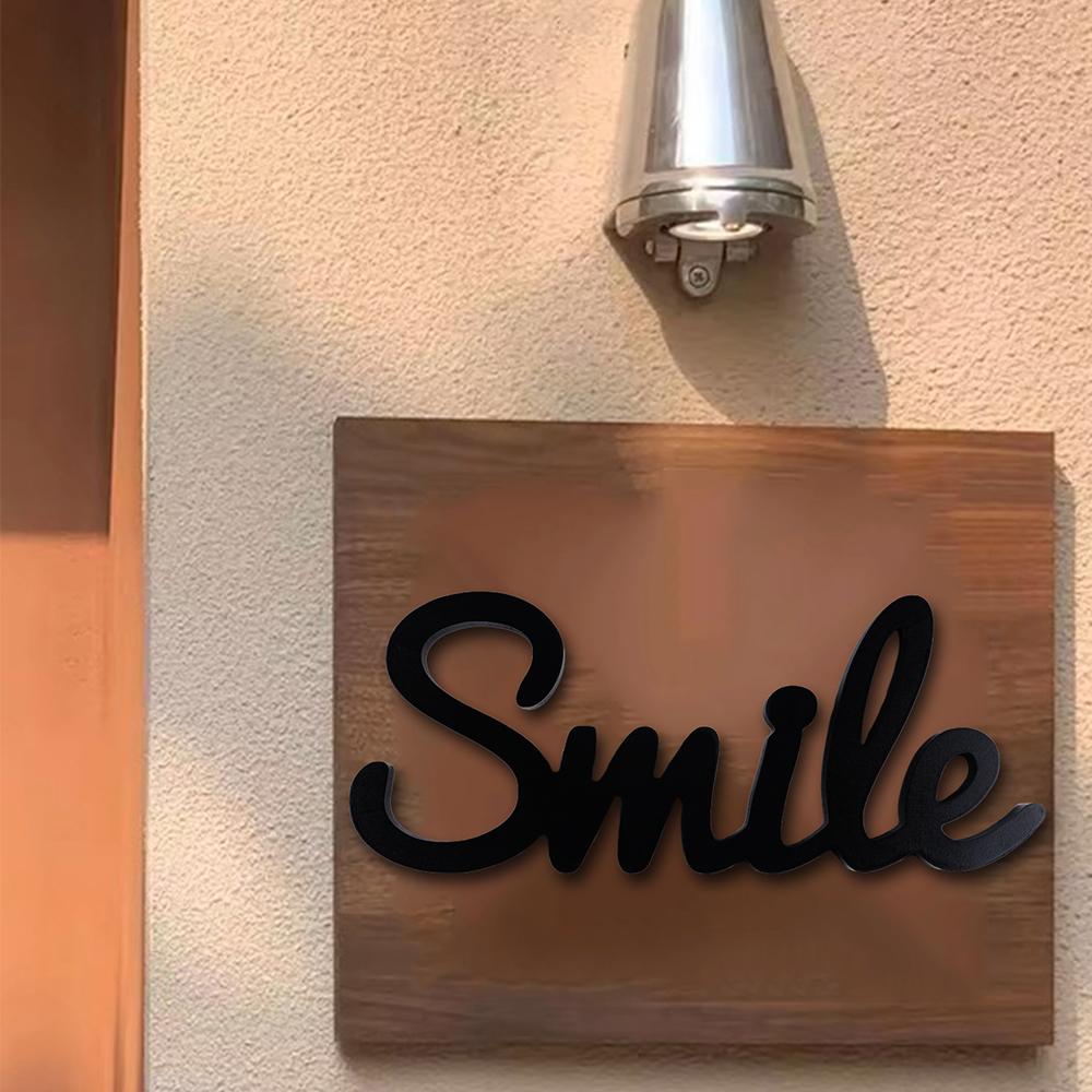 Wood Letter Word Sign Home Smile Unfinished Hanging Sign Home Wall Decoration Craft