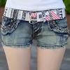 Women's Low-Rise Butt-Lifting Denim Shorts - Slimming, Stretchy, Button-Up Bodycon Hot Pants for Spring, Summer, Autumn 2024.