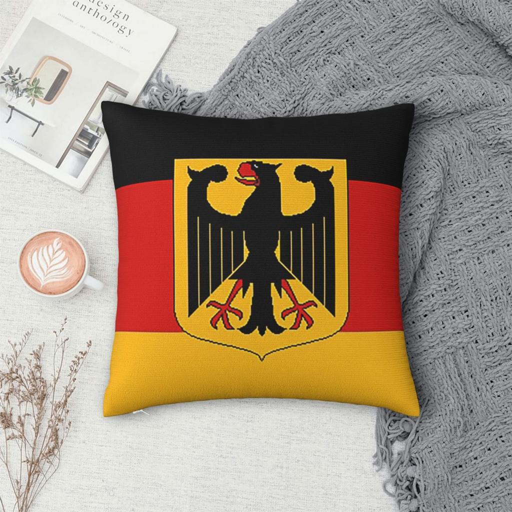 Germany Flag German Patriotic Square Pillowcase Cushion Cover Pillow Case Throw Pillow Cover for Home Bedroom Car