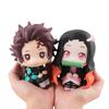 Q Version Naruto & Kakashi Sitting Pose Figurines, Demon Slayer Nezuko & Tanjiro Dolls and Ornaments.