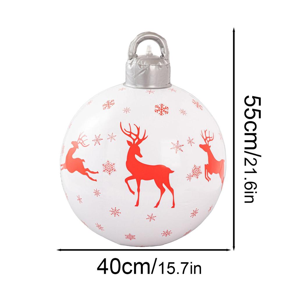 Giant Inflatable Christmas Ball Moose-Patterned Christmas Decoration Xmas Tree Ornament Decorated Ball Festival Party Supplies