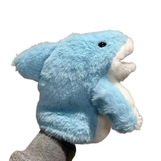 

11 Shark Hand Puppet Stuffed Ocean Animals Hand Puppet with Moveable Mouth Soft Plush Shark Toy for Kids Role Play Teaching Gift 1pc синий