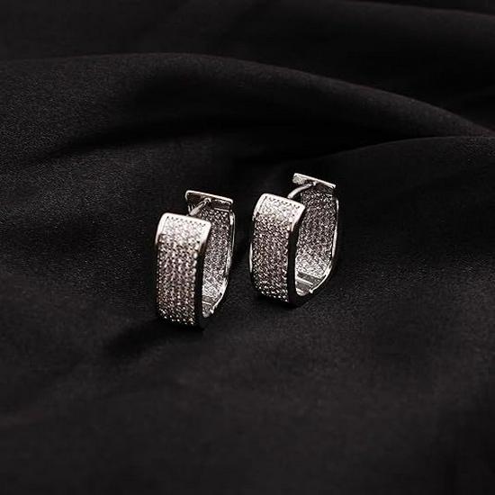 Light Luxury Zircon Women s Earrings - European  American Fashionable Hot-Selling Style Copper