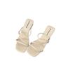 High-heeled Cool Slippers, Wearing Fairy Style Slippers, 2025 New Summer with Skirt, Thin Strap Thick-heeled French Slippers