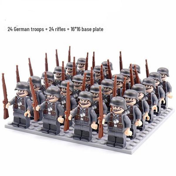 Eighth Route Army Minifigure Set: 24 Educational Assembly Building Blocks