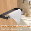 Mounted Paper Towel Holder Roll Organizer Self-adhesive Or Drilling Stainless Steel Paper Towel Under Cabinet Rack for Kitchen