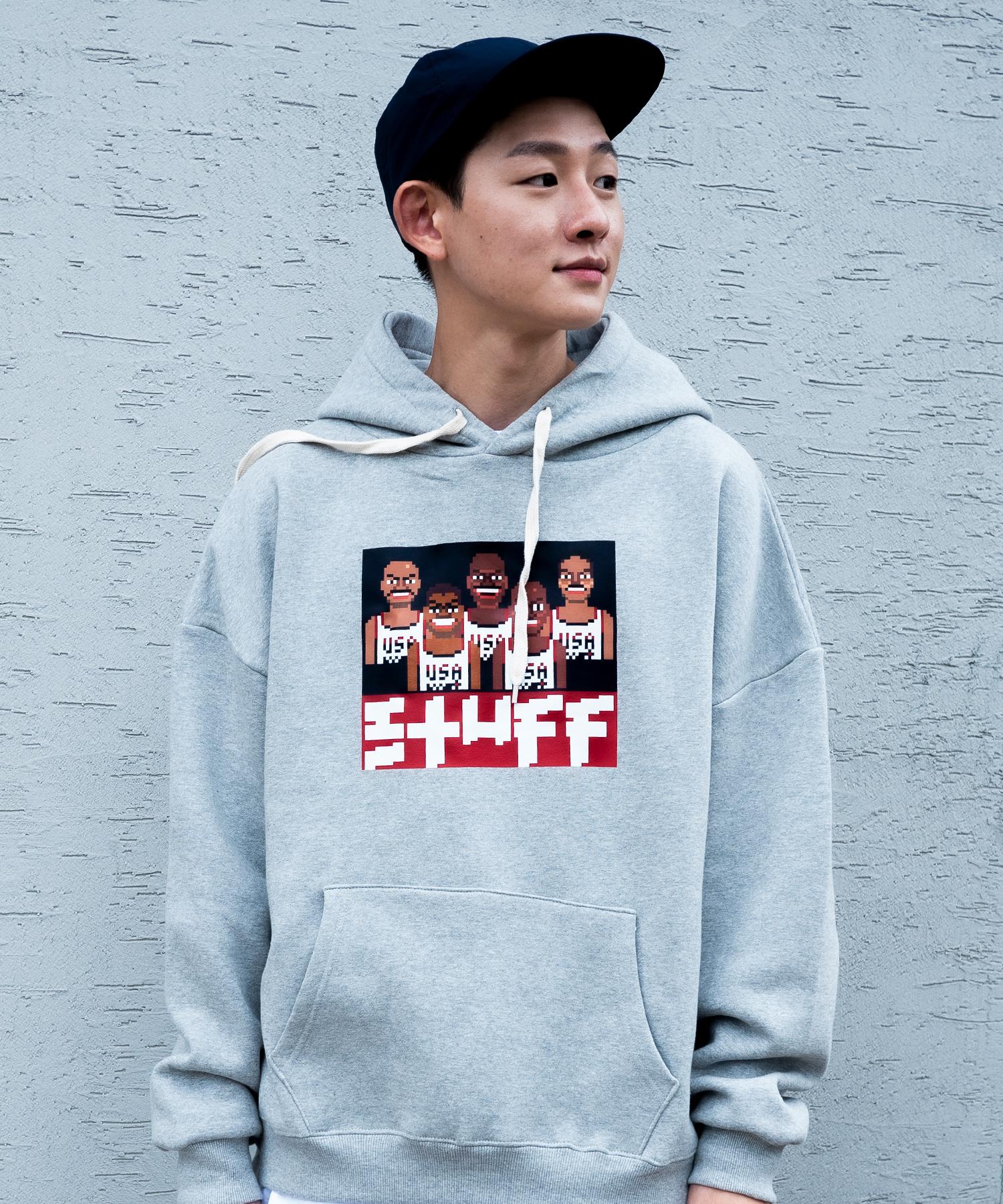 Sturf X Ju Jae-Beom Pixel 96 Dream Hoodie Gray Fleece-Lined Xl