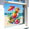 Creative Tropical Cocktail Static Cling Wall Sticker Self Adhesive Removable for Kitchen Bathroom Home Decor