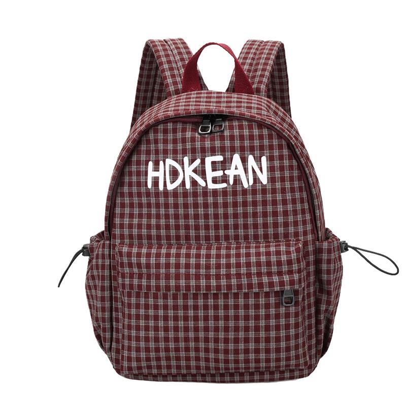 Junior School Bag Women's Check Backpack College Style Travel Backpack