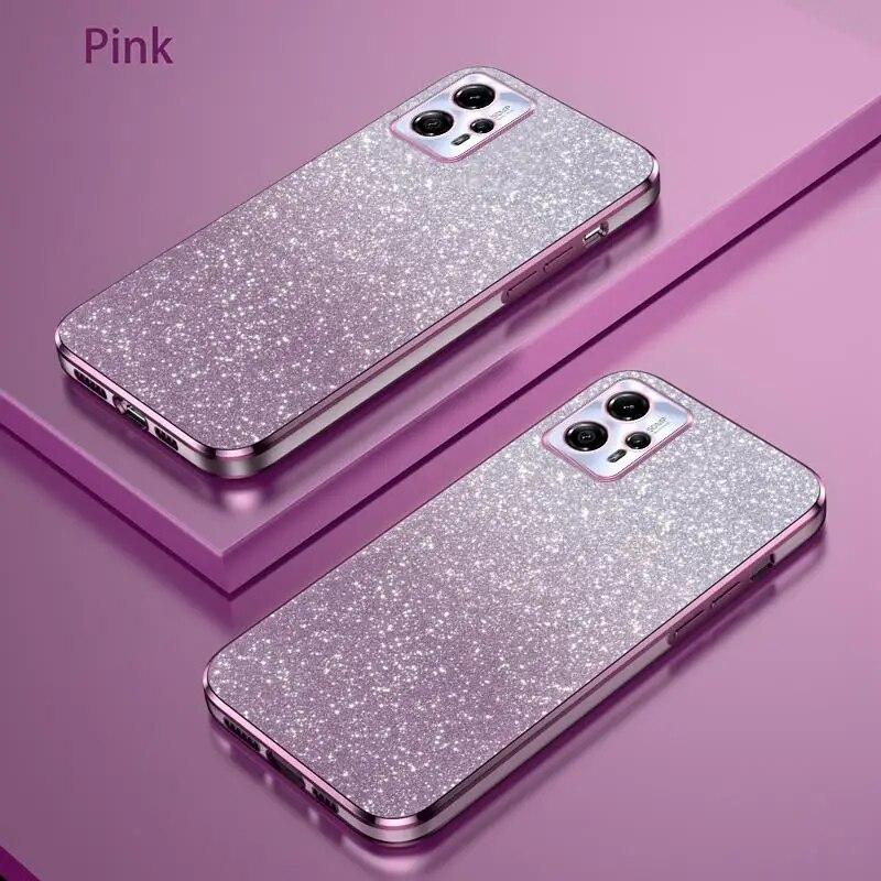 Luxury Gradient Glitter Plating Case For Motorola Moto G13 G23 G53 G73 G72 E32 E20 Power Silicone Back Cover