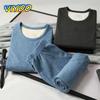 Men's Autumn Winter Thermals Clothes Thick Suits T-Shirts + Pants Undershirts Sets Turtleneck Sweater Tops Blouse For Men