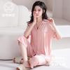 Pajamas Women's Summer Cool Modal Short-sleeved Cropped Pants with Chest Pads Women's Casual Wear Loungewear Suit
