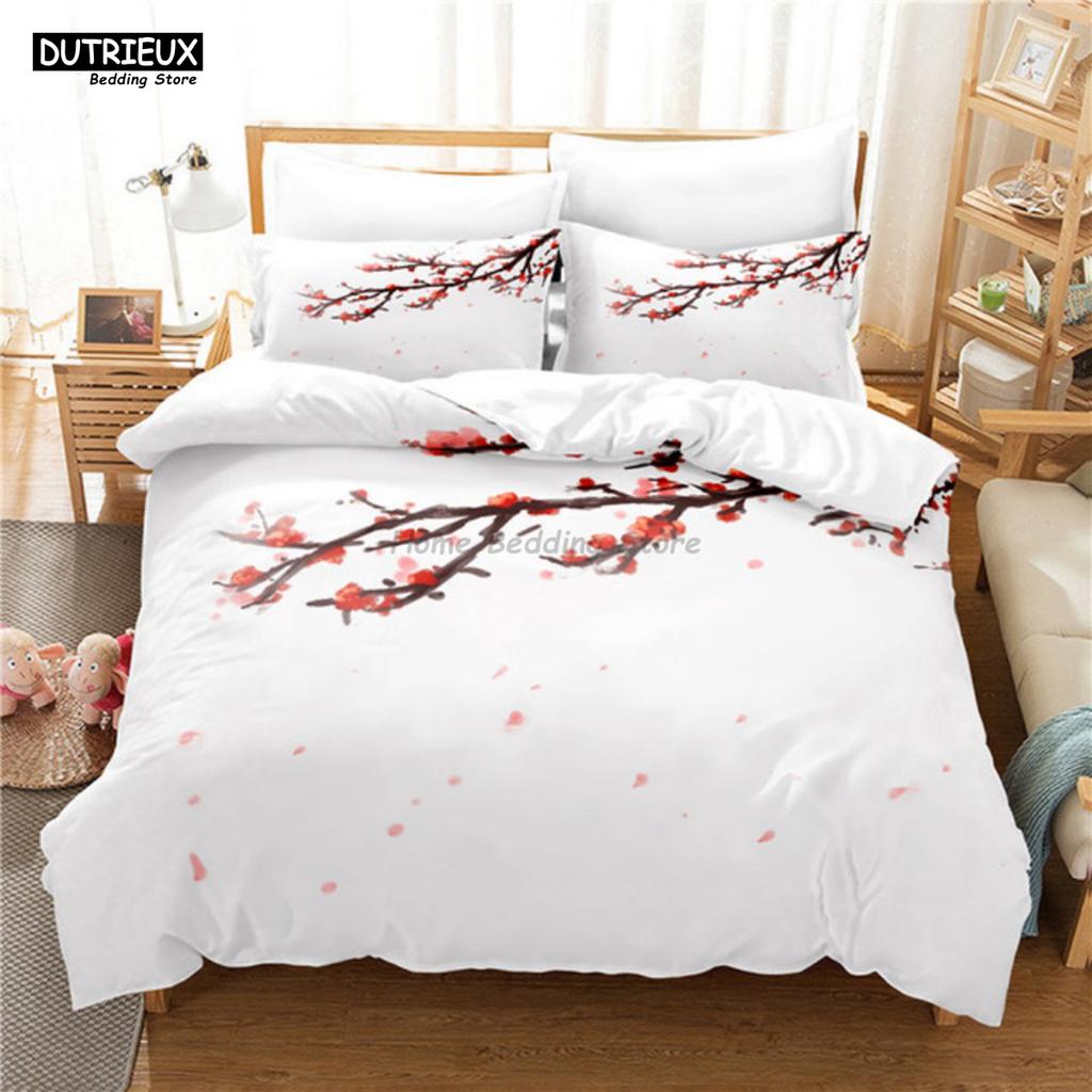 Comforter Branch Flowers Bedding Set 3D Digital Printing For Women Girls Single Queen Full Size Fashion Design