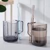 Simple Transparent Water Cup Creative Mouthwash Cup with Toothbrush Holder Cute Cup for Household Brushing Student Appointment