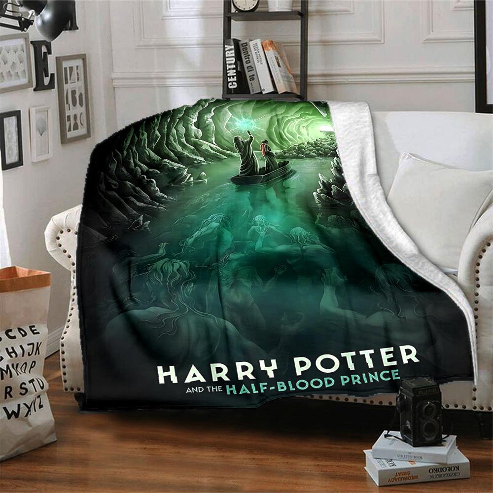 1pc Harry Potter Flannel Throw Blanket - HD Printed Lightweight Soft Warm All-Season Blanket for Sofa, Bed, Travel, Camping 110