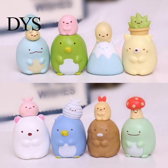8Pcs Cute Anime Figure Sumikko Gurashi Model Toy Car Ornaments Home Decoration