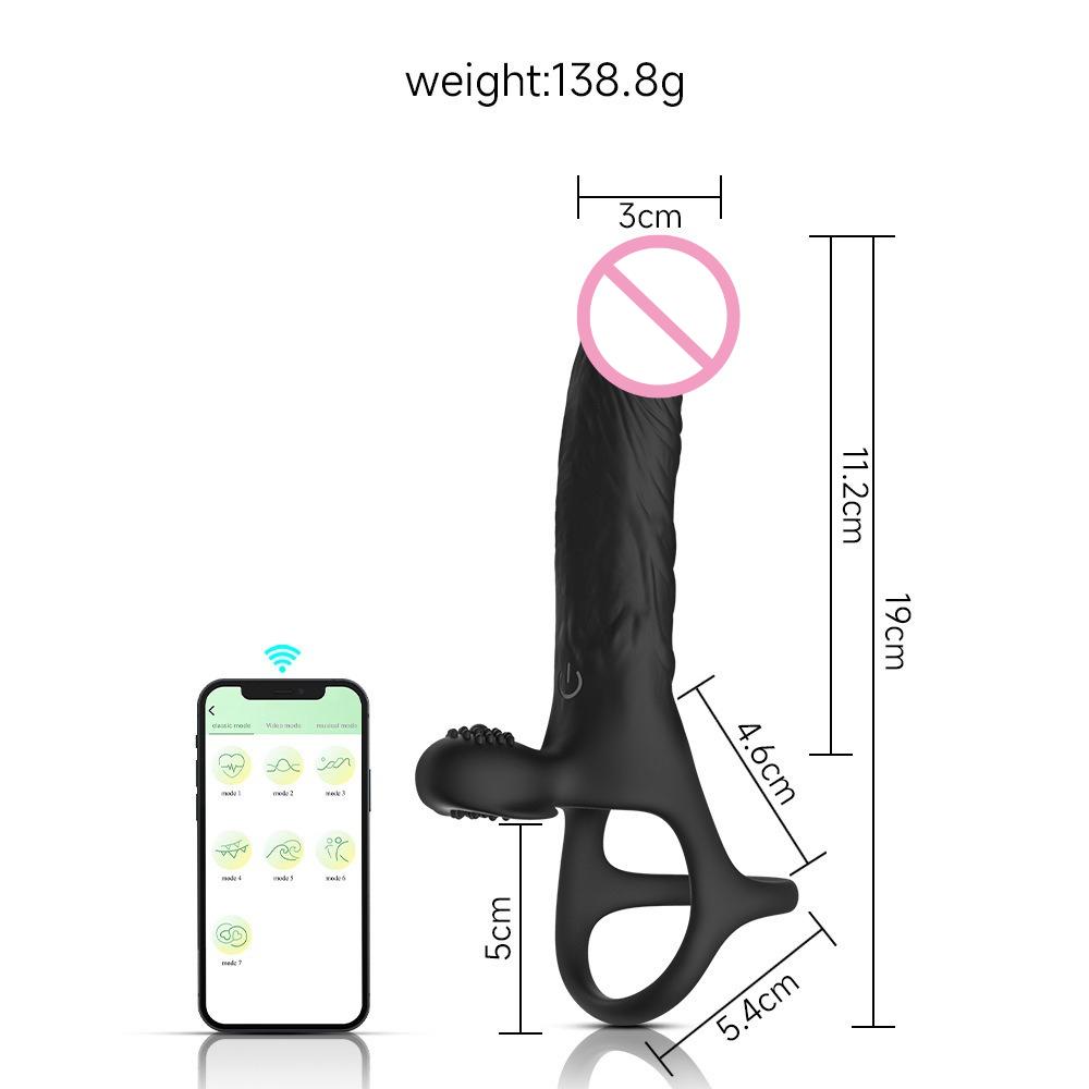 Wearable Vibration Semen Lock Ring Butt Plug Realistic Dildo Anal Prostate Climax Massager Sex Toys Cock Penis Ring Waterproof