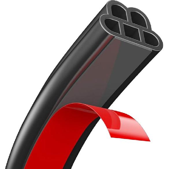 52.5Ft Car Door Rubber Seal Strip Car Weather Stripping Double Layer Universal Self Adhesive Auto Door Soundproofing Weatherstrip For Car Door Hood 32.8FT