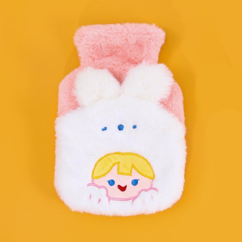 Cartoon Plush Hot Water Bottle & Hand Warmer - Removable, Washable, Cute Design for Students and Babies