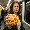Slow Rebound Toy Colorful Grid Stress Ball, TPR Rising Fidget for Anxiety Relief, Palm-sized Reliever Soft Squeeze Decompression Ball Office