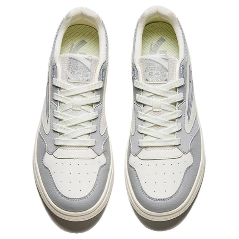 Anta Street Play GZ Abrasion Resistant Breathable Low top Skateboard Shoes Men's Gray Beige Sneakers 112428011-2