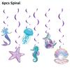 Mermaid Birthday Party Decorations Tableware Plate Cup Napkin Balloon Hanging Banner Party Decor Girl Favor Baby Shower Supplies