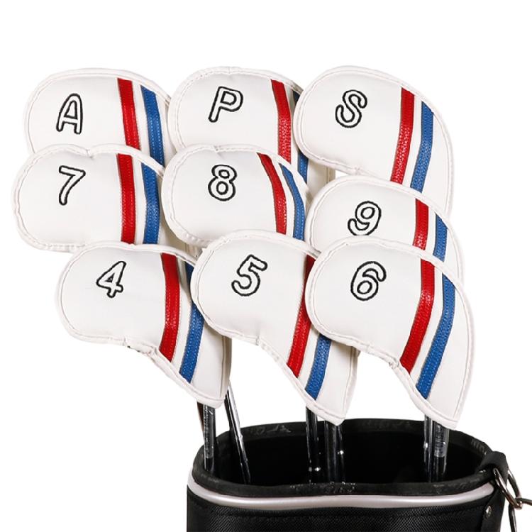 9Pcs Golfs Iron Head Protective Cover PU Leather Waterproofs Golfs Iron Head Cover Golfs Accessories Gifts for Golfers