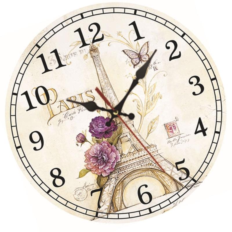 Vintages European Styles Round Wall Clock Silents Movement Home Decoration