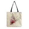 Sac Cabas Vintage en Lin pour Femme - Grande Capacité Sac à Bandoulière Imprimé Piano pour Usage Quotidien & Courses KTB