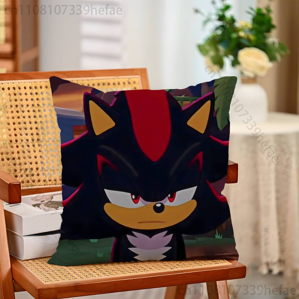 Shadow The HHedgehog Throw Pillow Case For 45x45cm55x55cm30x30cm For Home Bedroom Decoration And Protector
