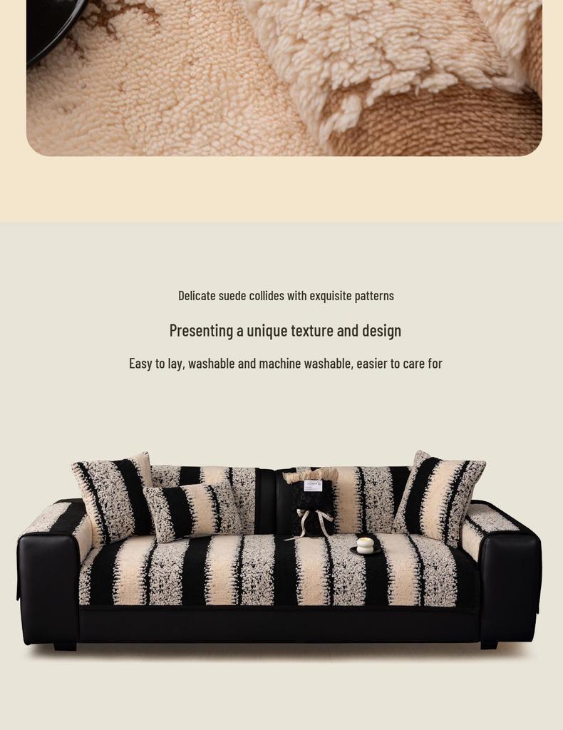 Verdickter Plüsch-Leder-Sofabezug - Rutschfest, Kratzfest für Katzen, Herbst/Winter 2025