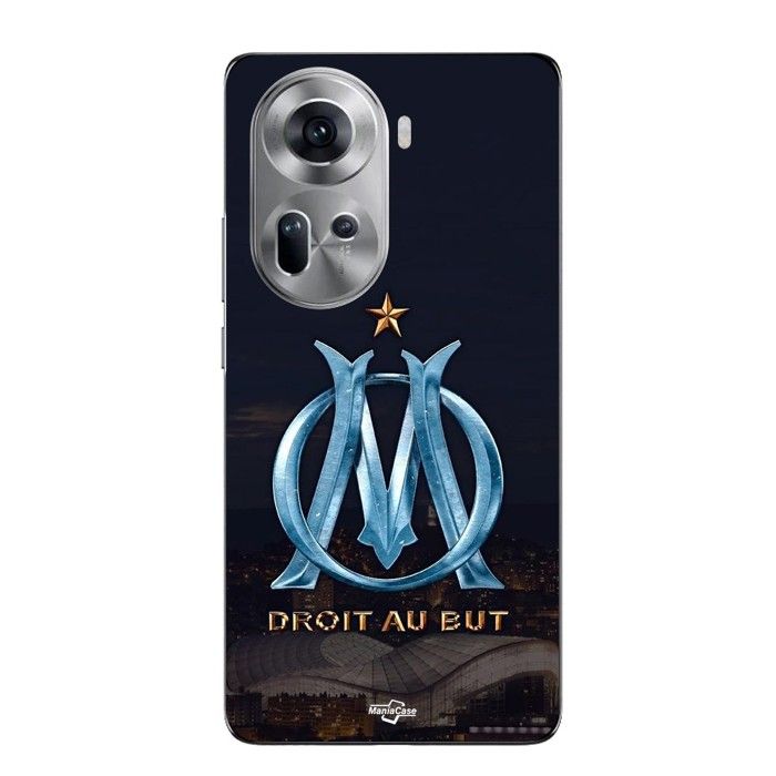 Coque Pour Oppo Reno 11 5g OM logo bleu et dorée stade Maniacase