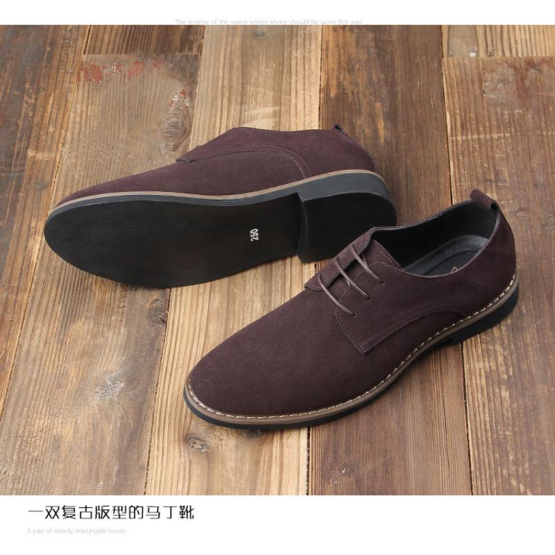 

Модные замшевые туфли мужские одинарные туфли со шнуровкой, удобные и дышащие повседневные туфли 45