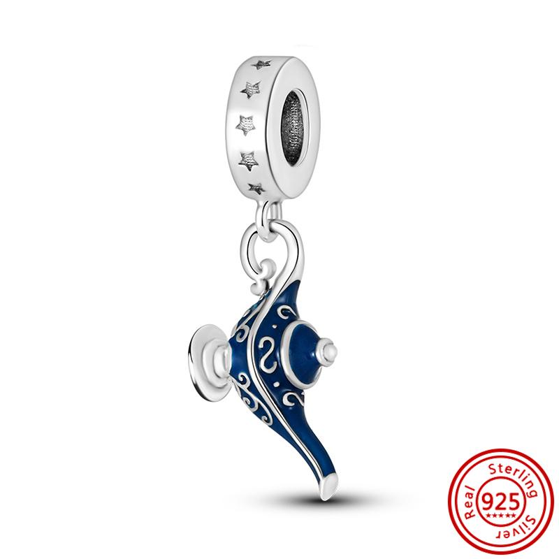 New 925 Sterling copper Blue Zircon Eyes Owl Turtle Bird Ring Pyramid DIY Beads Fit Original Pantaro Charms Bracelet DIY Zircon