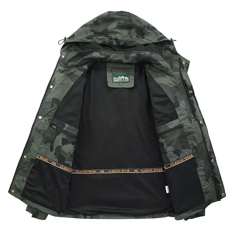 Kapuzen-Wander-Radjacke Herren Herbst Outdoor Bomberjacken Windbreaker Lässige Cargojacken Herren Mäntel