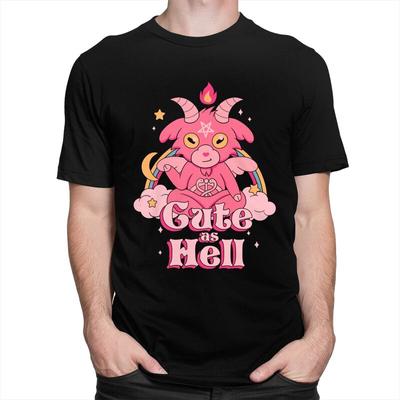 Kawaii Okkult Teufel Satan Ziege Luzifer T-Shirt Männer Frauen Cartoon Grafik T-Shirts Harajuku Streetwear Tee Herren Kleidung Shirts