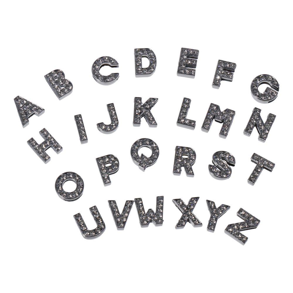 

Zinc alloy A-Z Crystal Charms Silver Charms Letter Jewelry Accessories