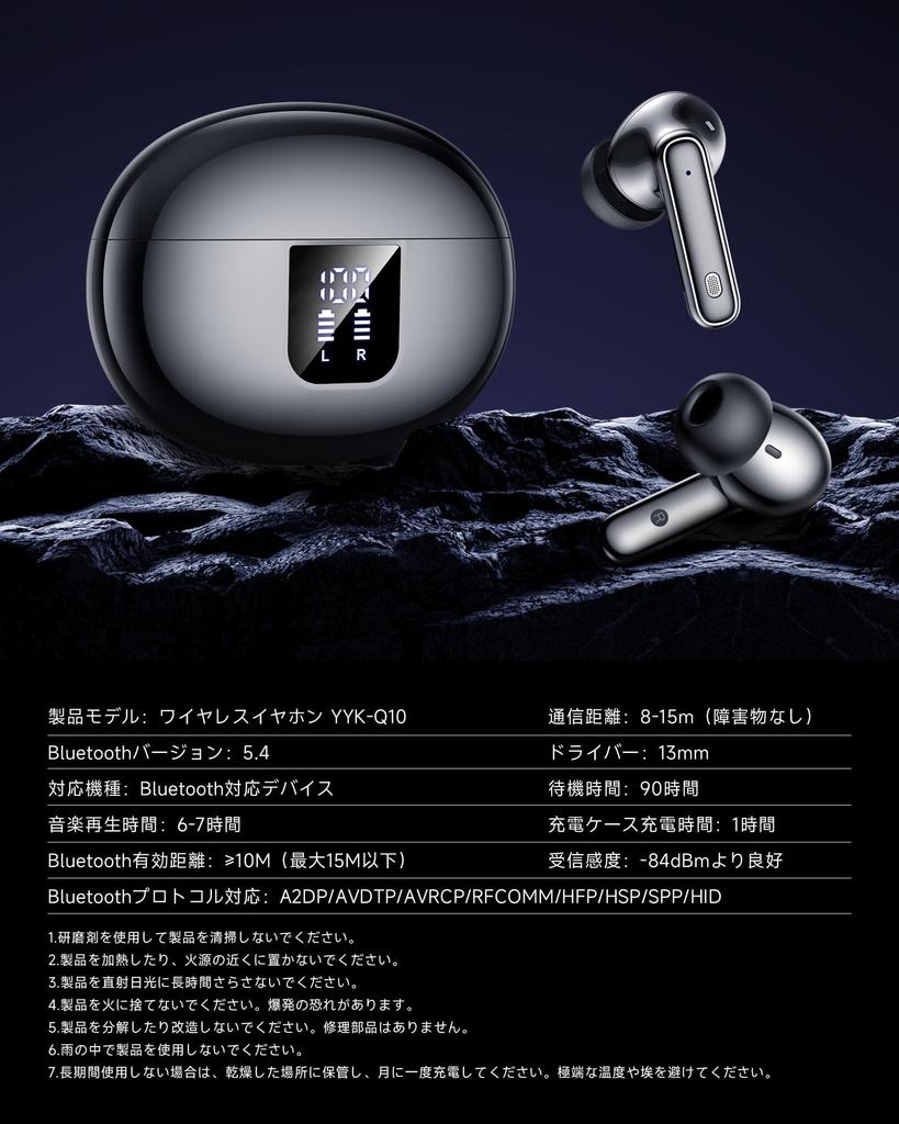 EUQQ Bluetooth Wireless Earbuds with Balanced Sound Bluetooth Full LED Noise Sound Perfect for Web and More 2-in-1 Quality, ANC+Transparency Mode,