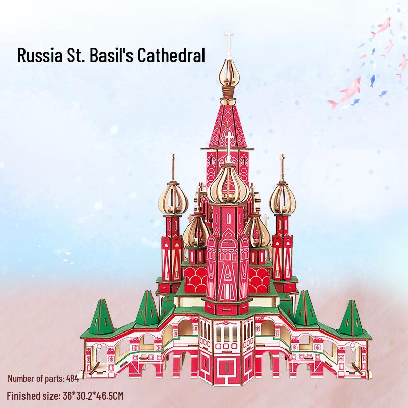 Challenging 3D Wooden Model Puzzle - Ancient Building Design for Adults
