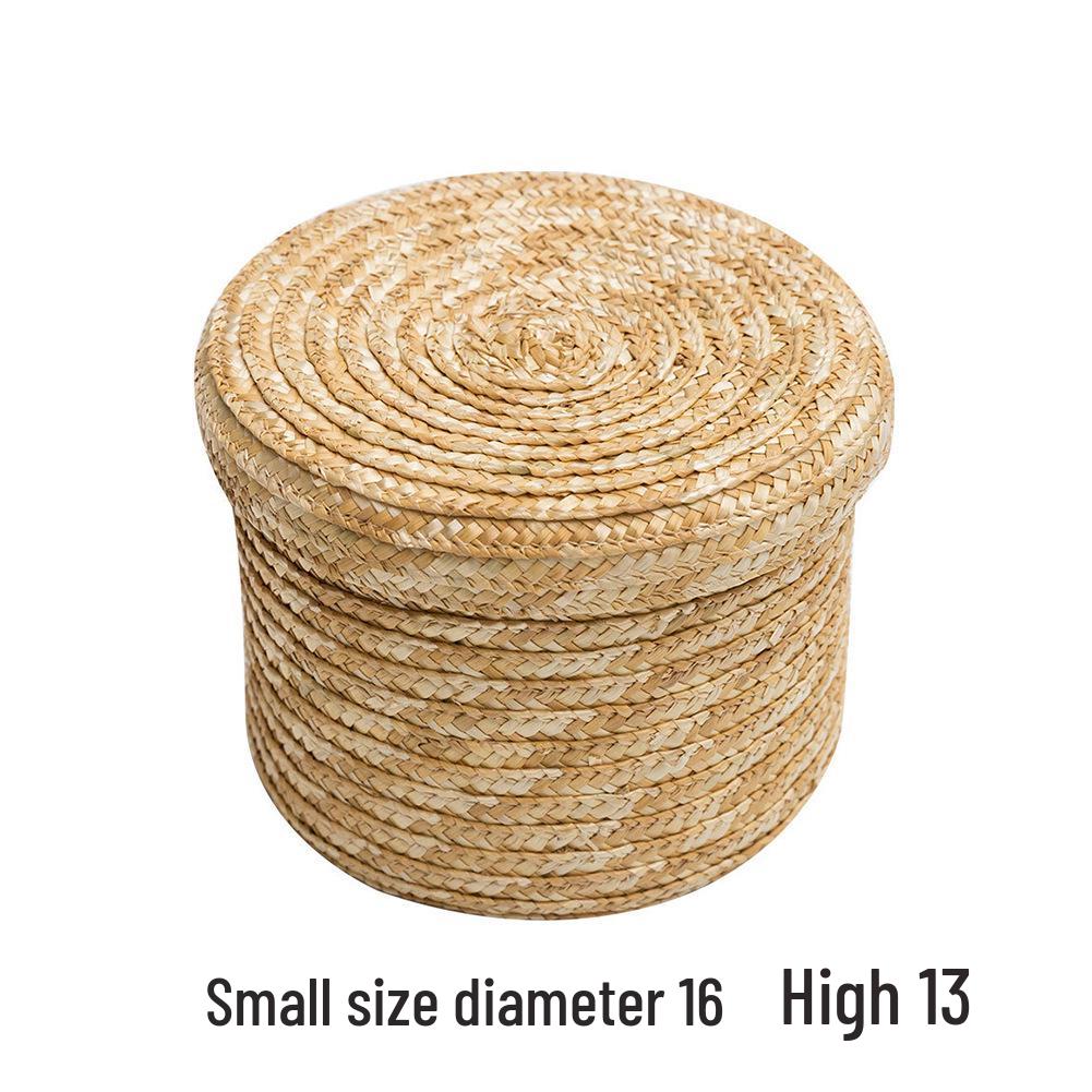 De Yun Pletený slaměný úložný koš na hračky a kosmetiku